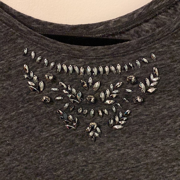 Hollister Crewneck Cropped Top With Jewelled Neckline - Picture 2 of 6